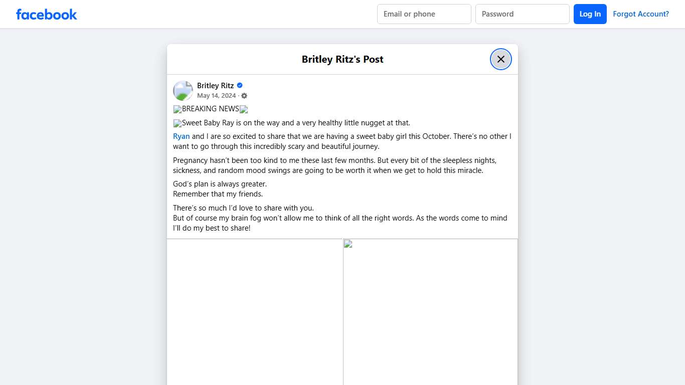 Britley Ritz - 🚨BREAKING NEWS🚨 🍼Sweet Baby Ray is on the... Facebook